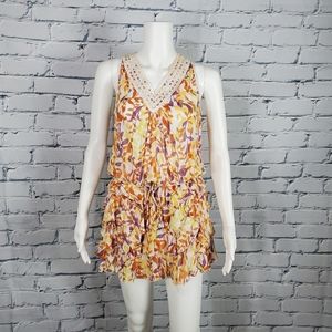 Poupette St Barth Yellow and Orange Mini Dress